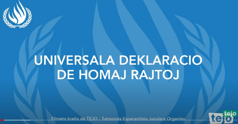 Pliaj informoj pri "Universala Deklaracio de Homaj Rajtoj en Esperanto"